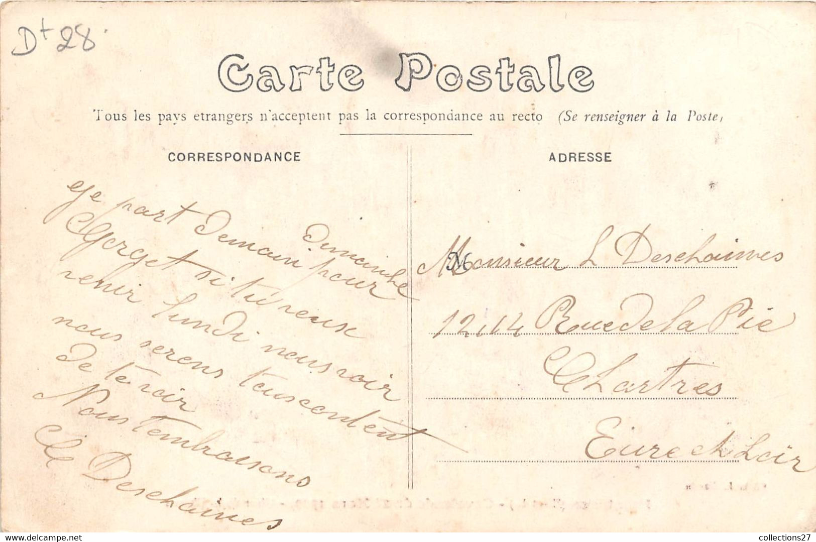 28-MAINTENON- CAVALCADE DU 28 MARS 1909-CHAR DE LA CHASSE - Maintenon