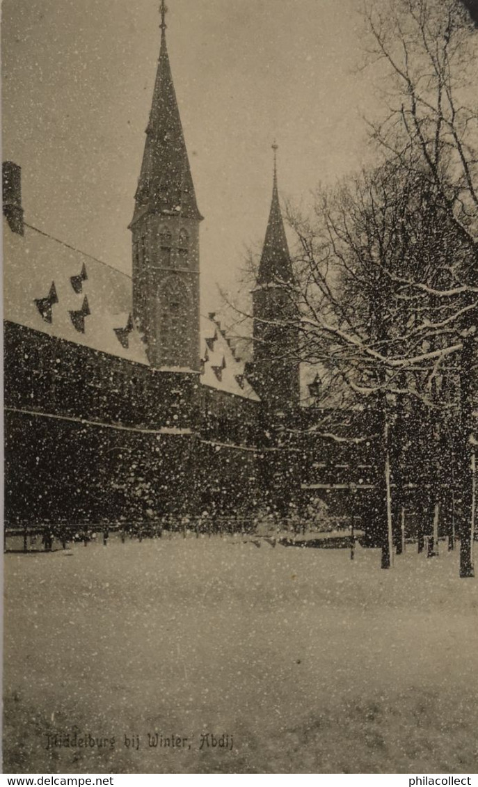 Middelburg  (Zld) Bij Winter - Abdij 1909 Imkt Vlekje Rechts Boven Hoek - Middelburg