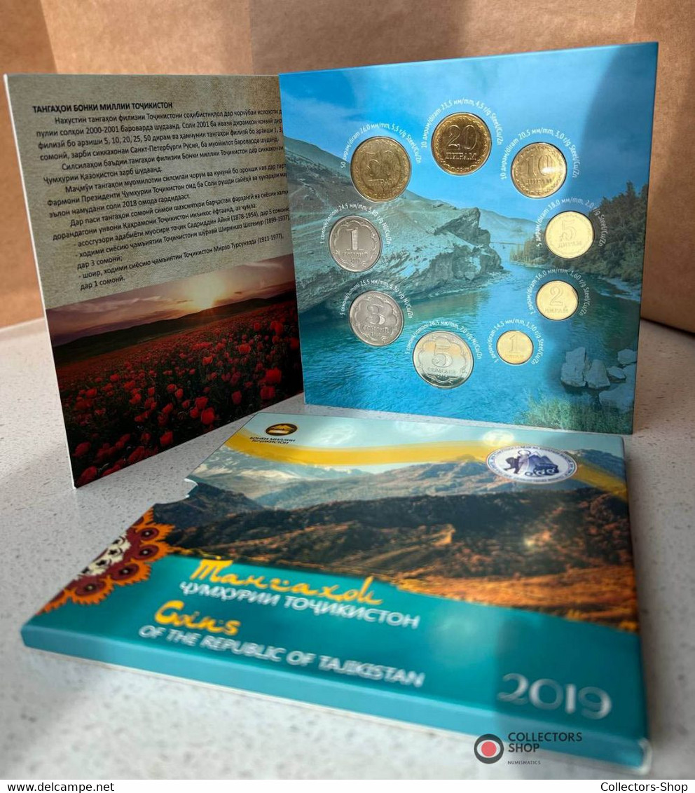 TAJIKISTAN: 2019 Year Of Tourism Completed Set Of 9 Coins BU In Original Folder Album Booklet - Tadjikistan