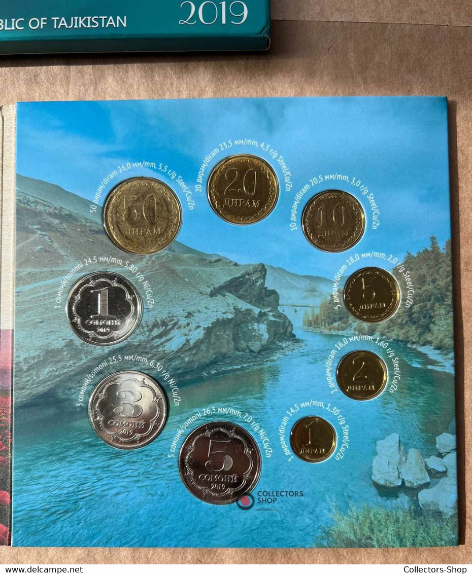 TAJIKISTAN: 2019 Year Of Tourism Completed Set Of 9 Coins BU In Original Folder Album Booklet - Tadjikistan