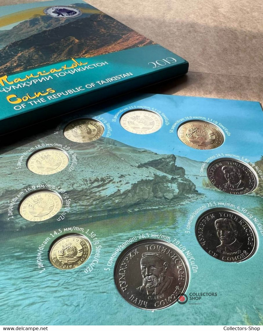 TAJIKISTAN: 2019 Year Of Tourism Completed Set Of 9 Coins BU In Original Folder Album Booklet - Takiyistán