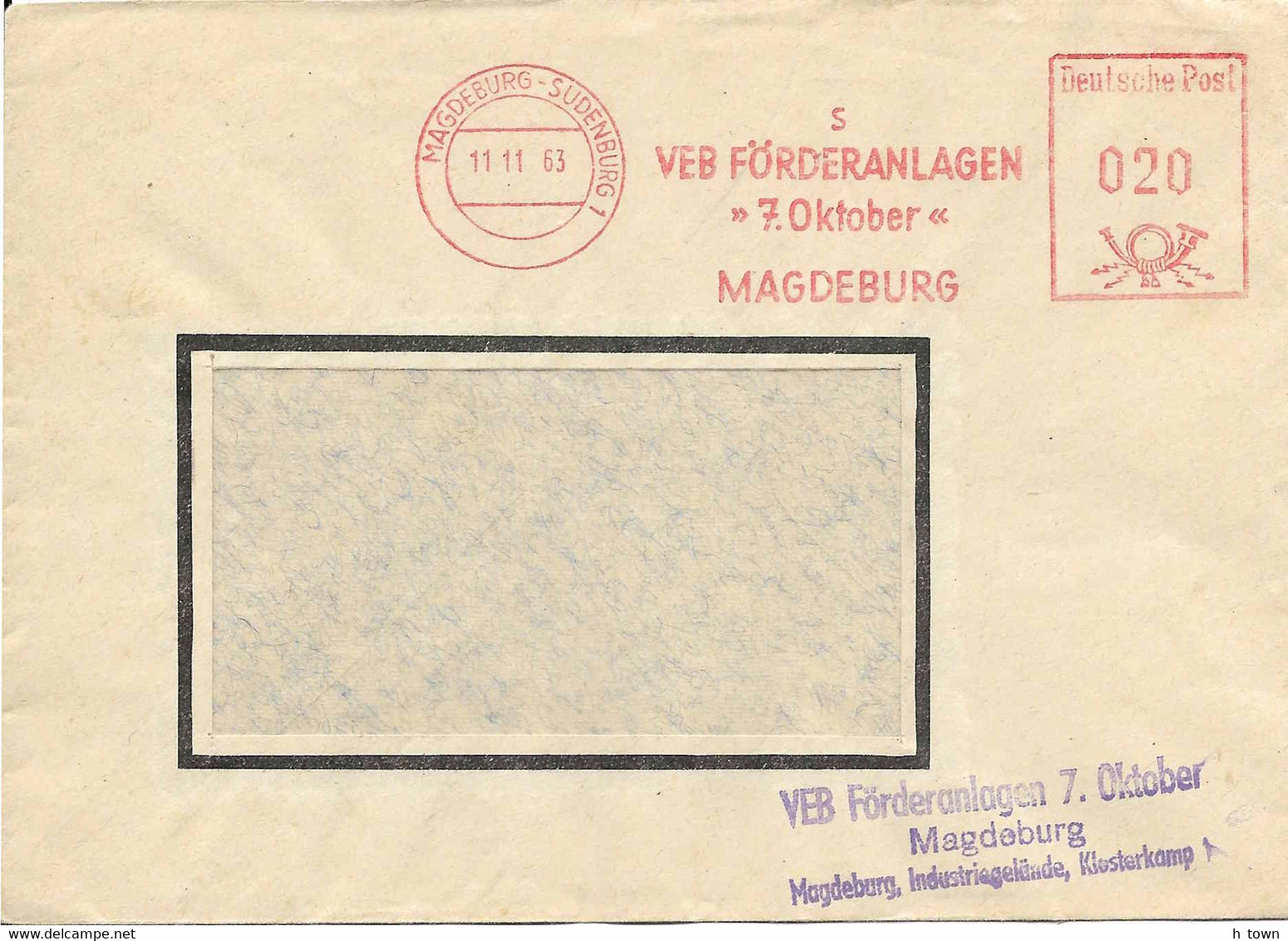 326  Conveyor System, Mining Equipment: Meter Stamp, 1963. VEB Förderanlagen Magdeburg FAM Convoyeur Mine - Minéraux