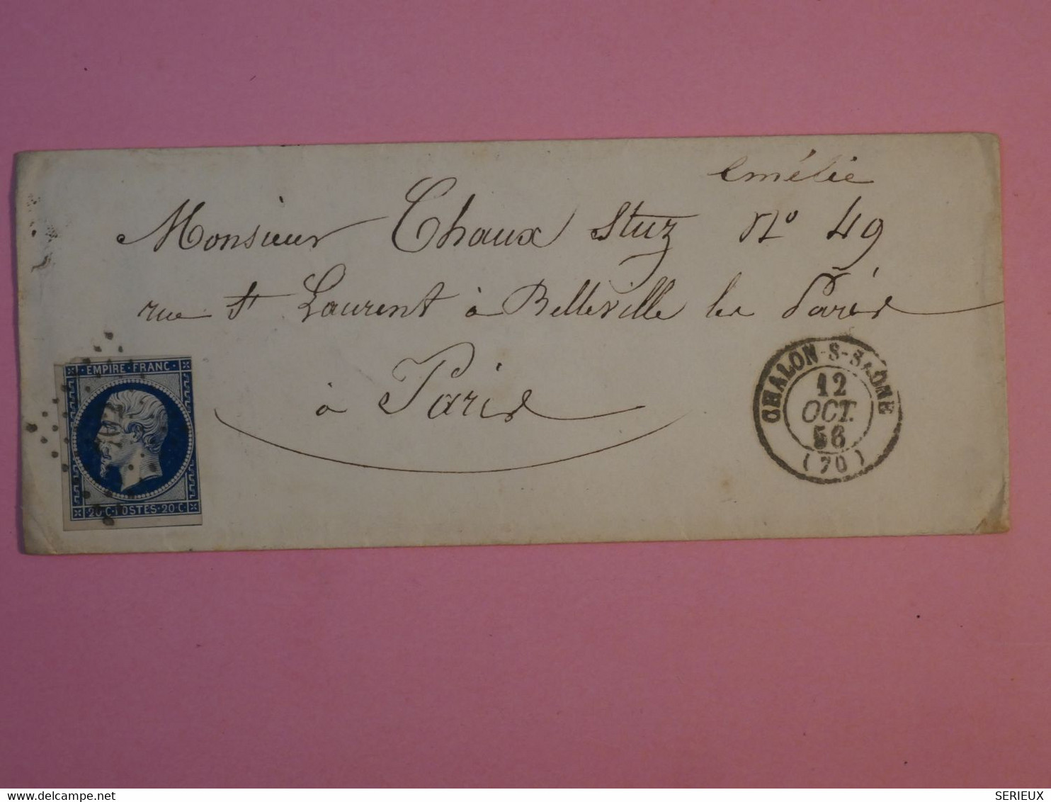 BP3 FRANCE BELLE LETTRE 1857 TROYES A RICEYS  +NAP. N°14 BLEU NUIT +AFFR.INTERESSANT++ - 1853-1860 Napoleon III