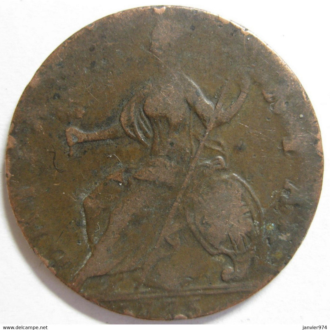 Grande Bretagne. Half Penny 1775, George III, En Cuivre , KM# 601 - B. 1/2 Penny