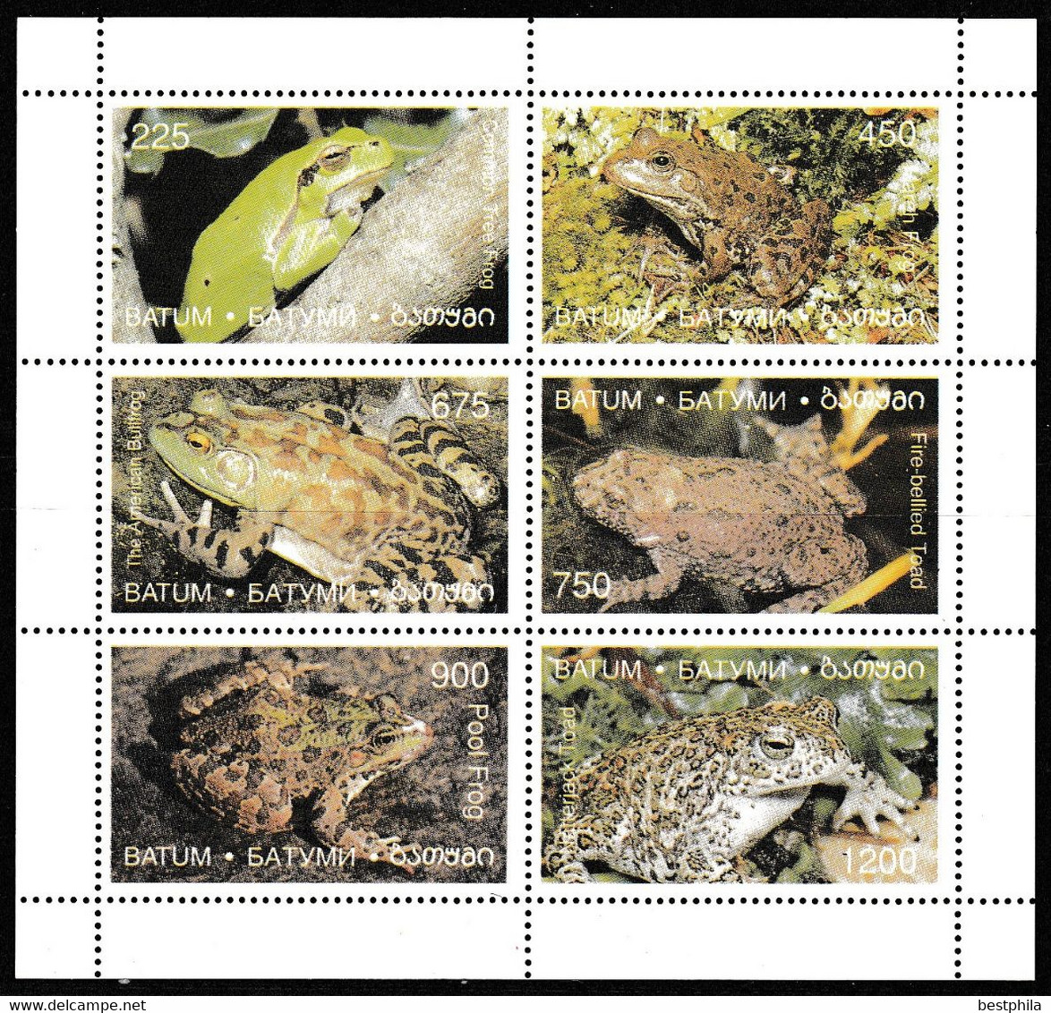 Batum - Land Creatures, Frogs - 1.Mini S/Sheet ** MNH - Georgien