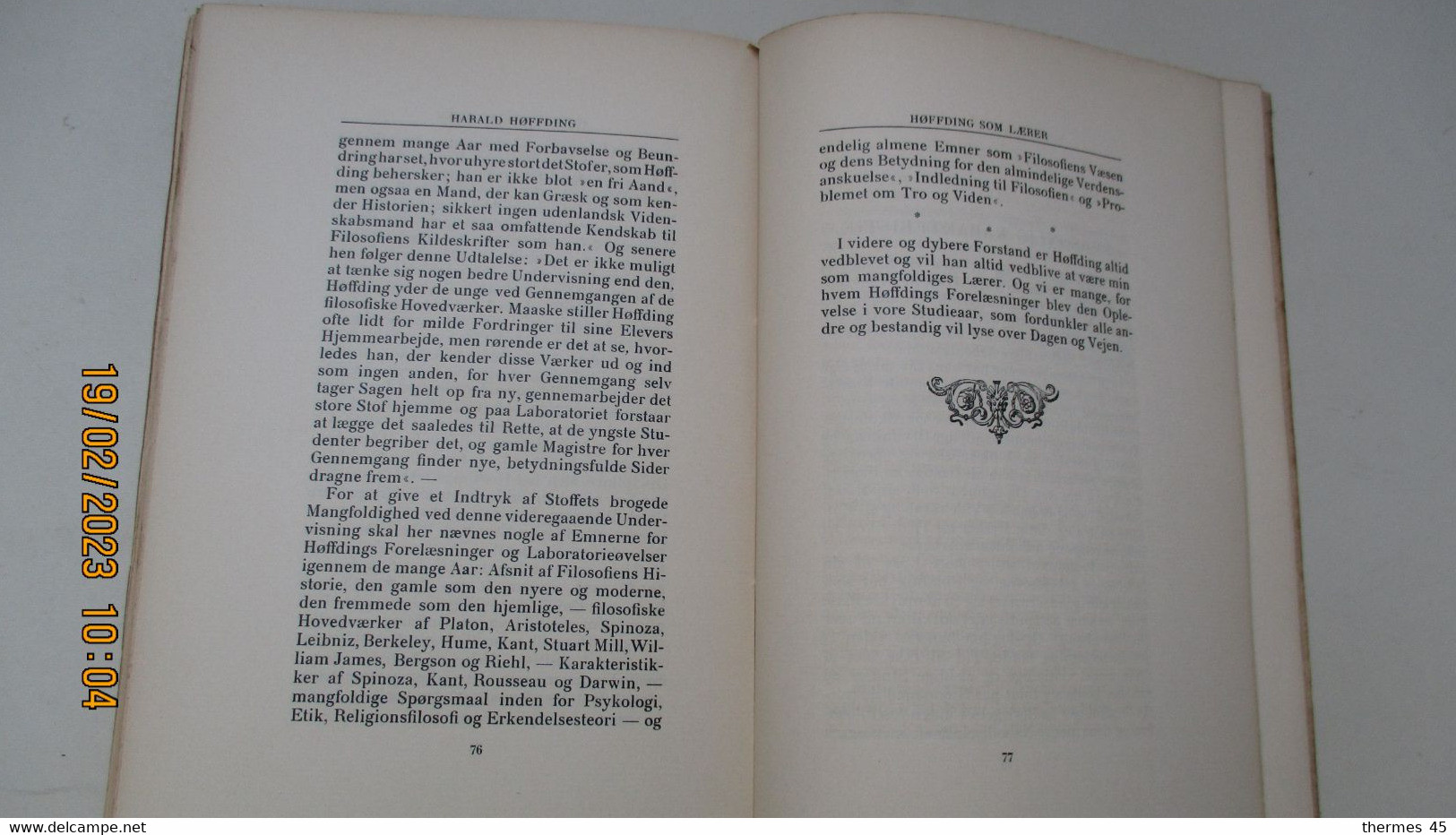 1913 / En Danois / ENVOI / ERIC RINDOM / HARALD HOFFDING / GYLDENDALSKE BOGHANDEL - Scandinavian Languages