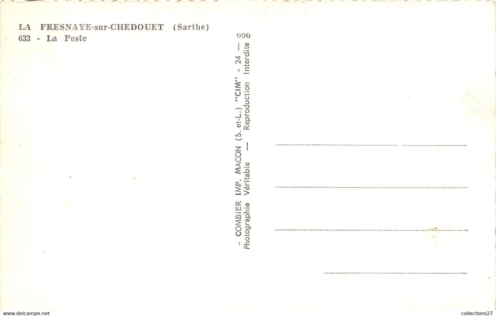 72-LE-FRESNAYE-SUR-CHEDOUET- LA POSTE - La Fresnaye Sur Chédouet