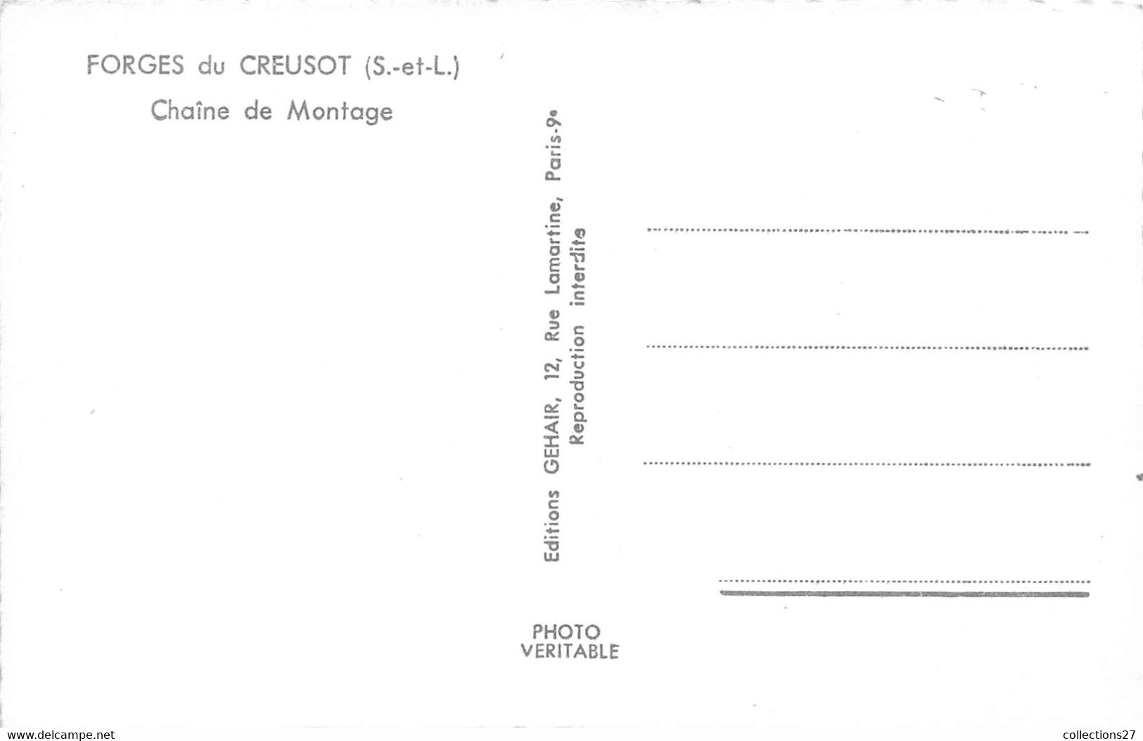 71-LE-CREUSOT- FORGES DU CREUSOT - CHAÎNE DE MONTAGE - Le Creusot