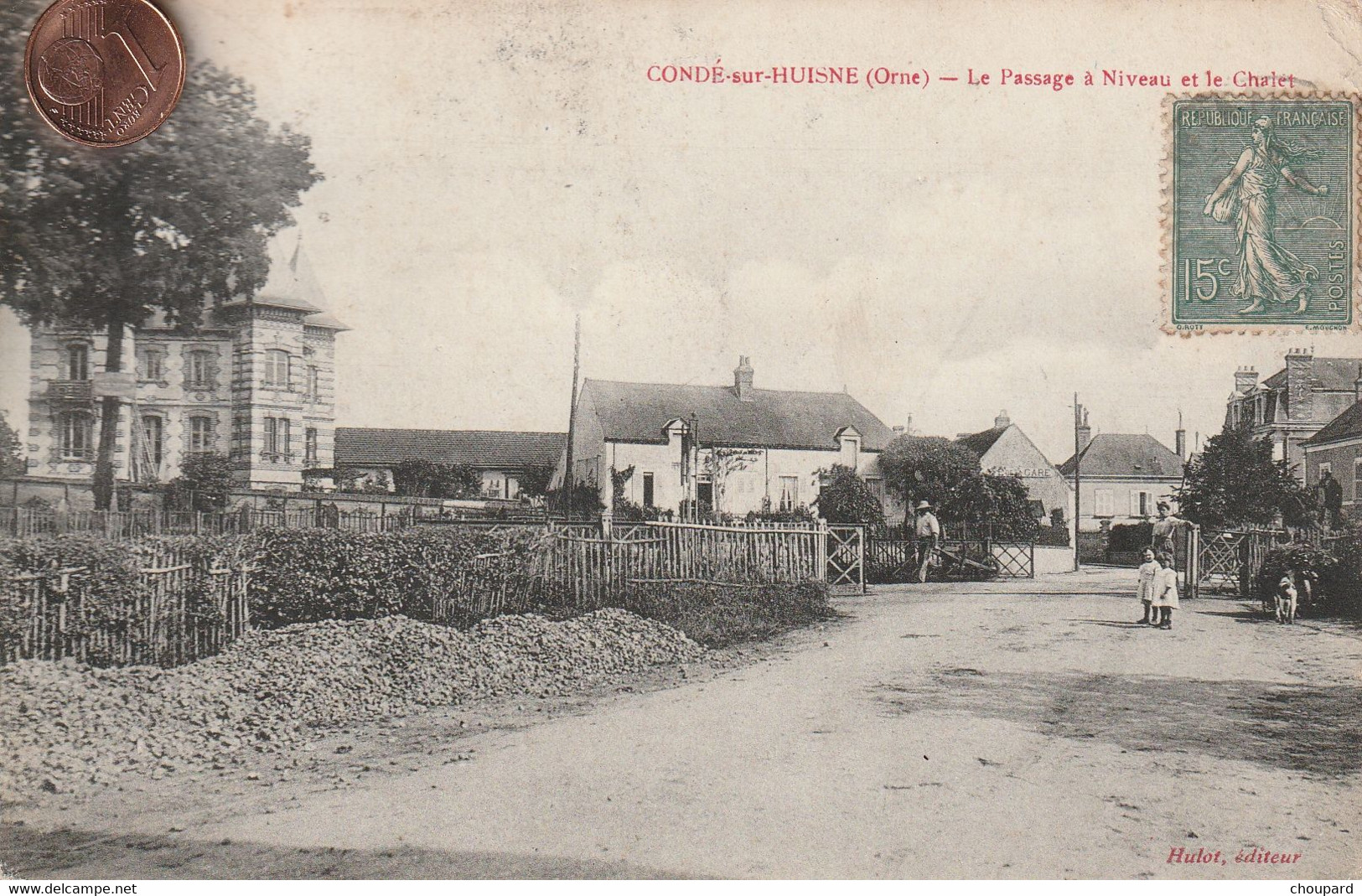 61 - Carte Postale Ancienne De  CONDE SUR HUISNE  Le Passage à Niveau Et Le Chalet - Other & Unclassified