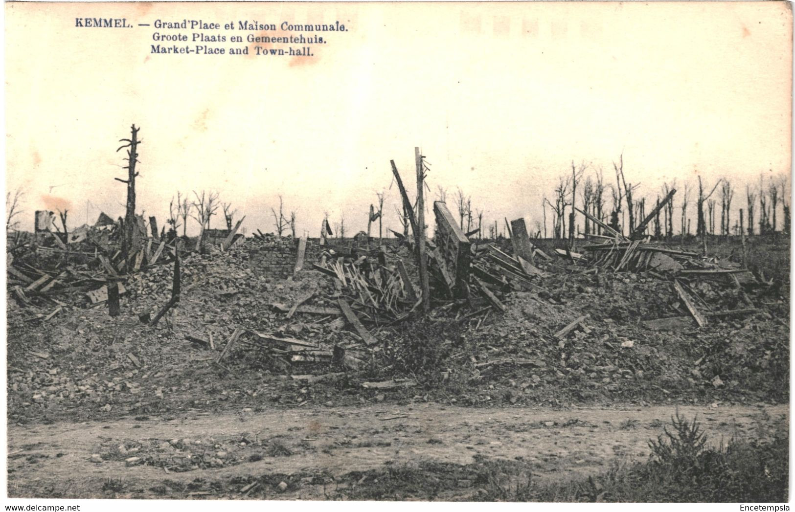 CPA  Carte Postale   Belgique Kemmel Grand Place Et Maison Communale Ruines   VM64380 - Heuvelland