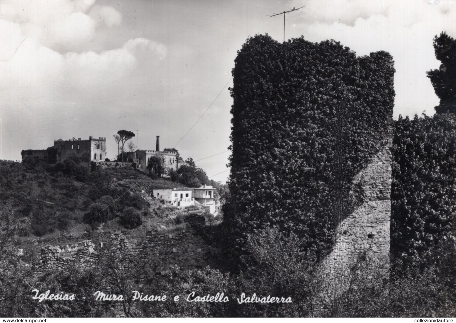 IGLESIAS - MURA PISANE E CASTELLO SALVATERRA - CARTOLINA FG SPEDITA NEL 1962 - Iglesias