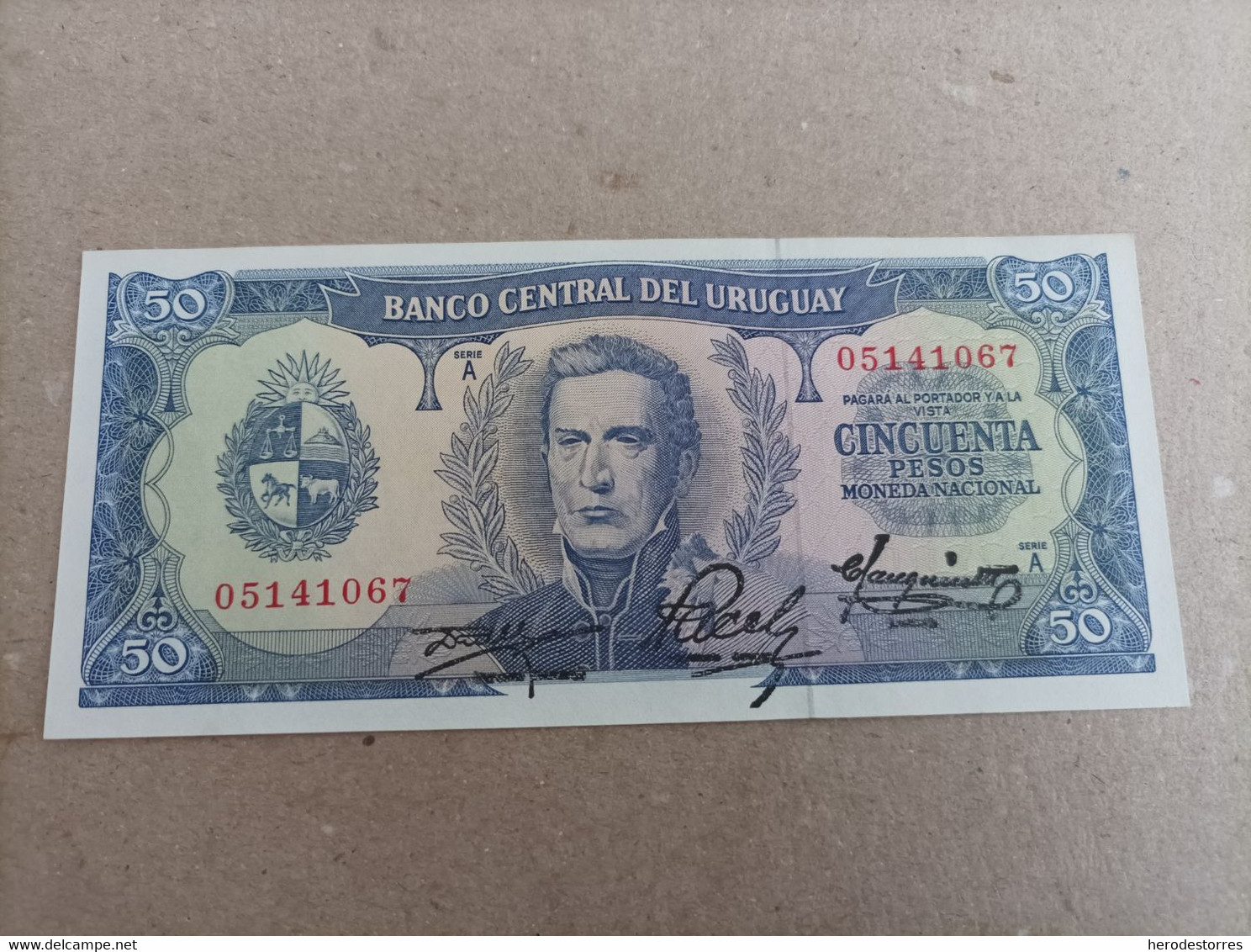 Billete De Uruguay De 50 Pesos, Año 1967, Serie A, UNC - Uruguay