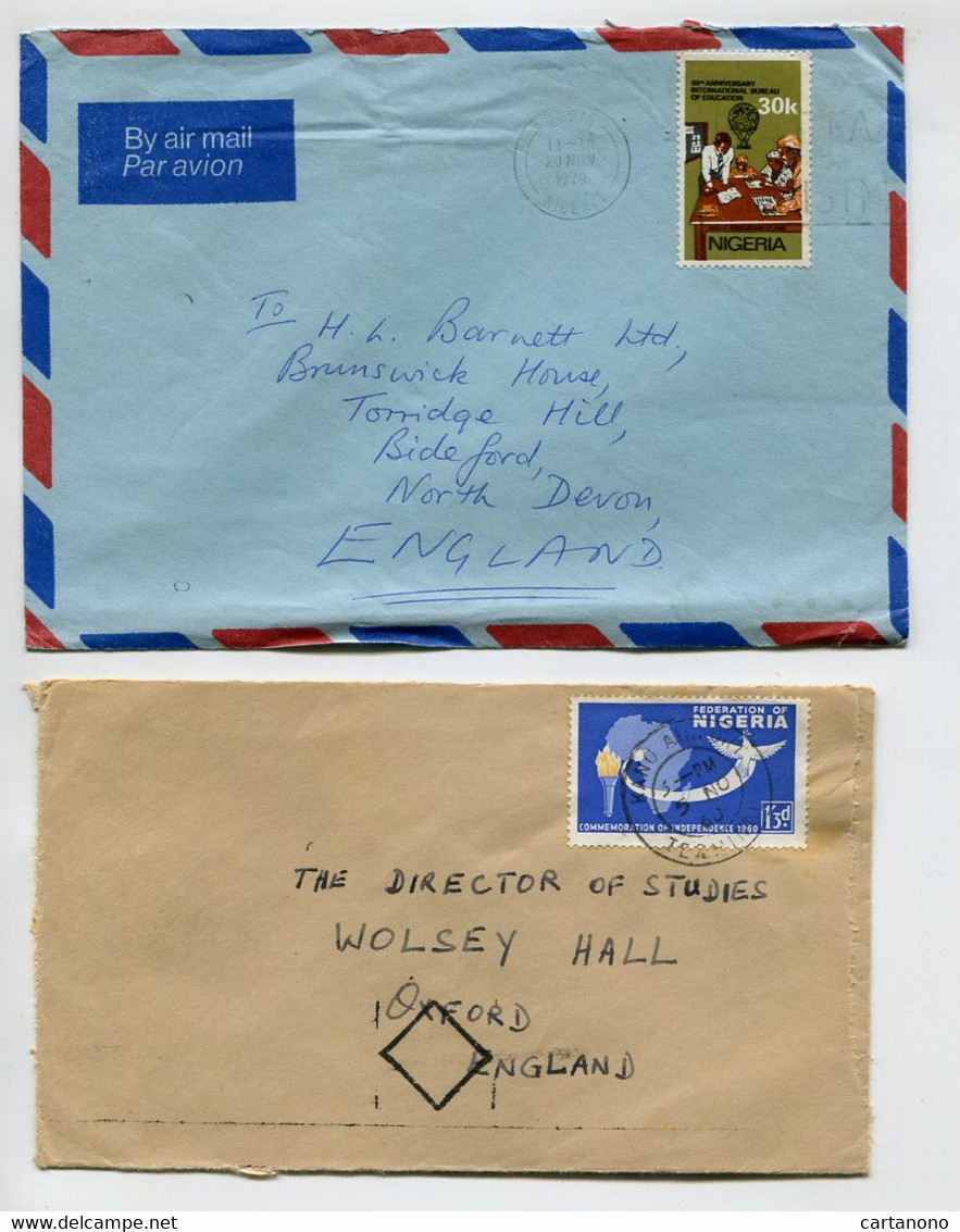 NIGERIA  - 2 Lettres Avec Affranchissement Seul Sur Lettre - Nigeria (1961-...)