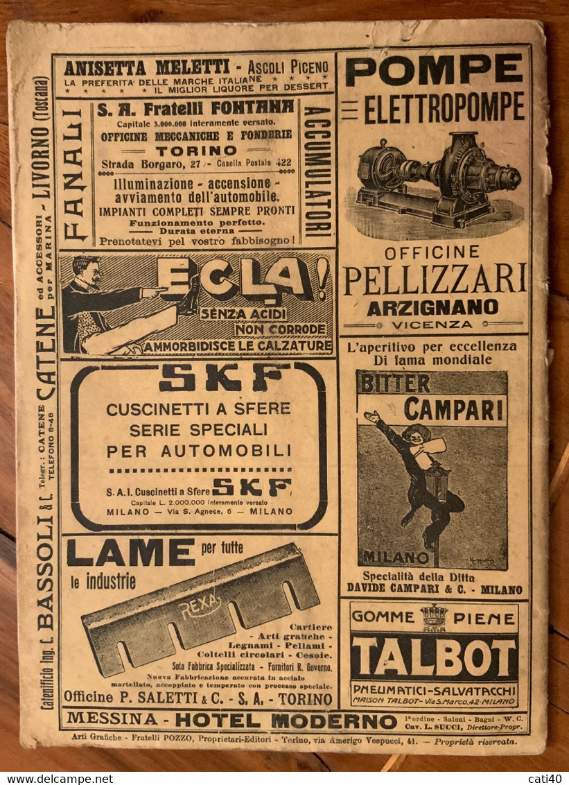 STRADE FERRATE ITALIA CENTRALE E MERIDIONALE - L'INDICATORE GENERALE SETTEMBRE 1920 - PUBBLICITA'  ADVERTISING - Moda