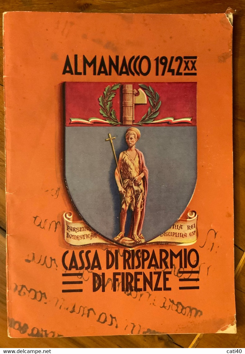 ALMANACCO 1942 - XX - CASSA DI RSPARMIO DI FIRENZE - CON CARTA DELLA TOSCANA - Fashion