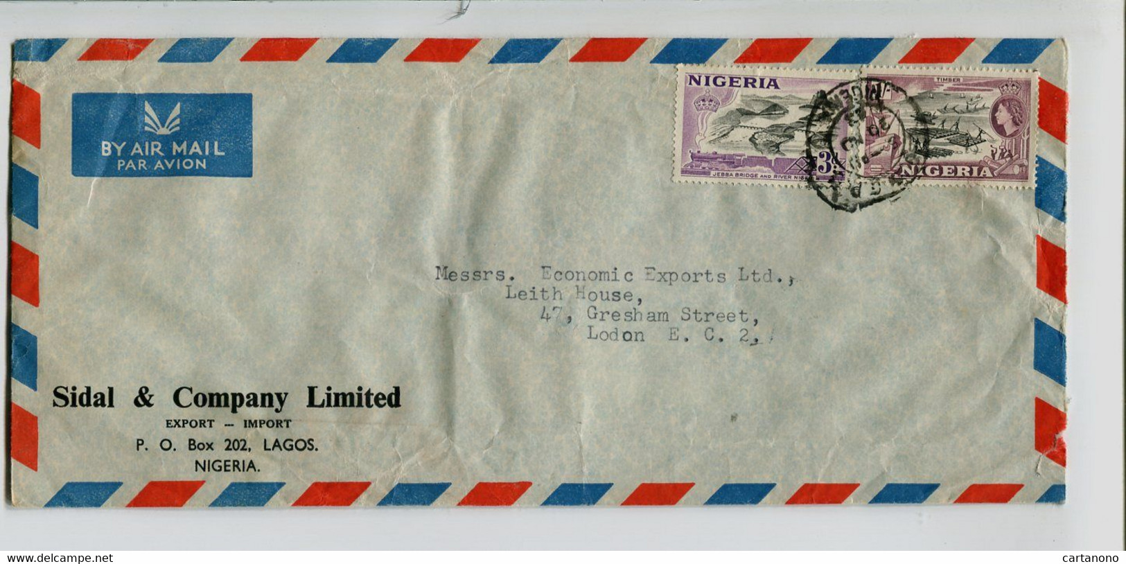 NIGERIA  - Affranchissement Sur Lettre  à En Tête SIDAL & COMPANY LIMITED - - Nigeria (...-1960)