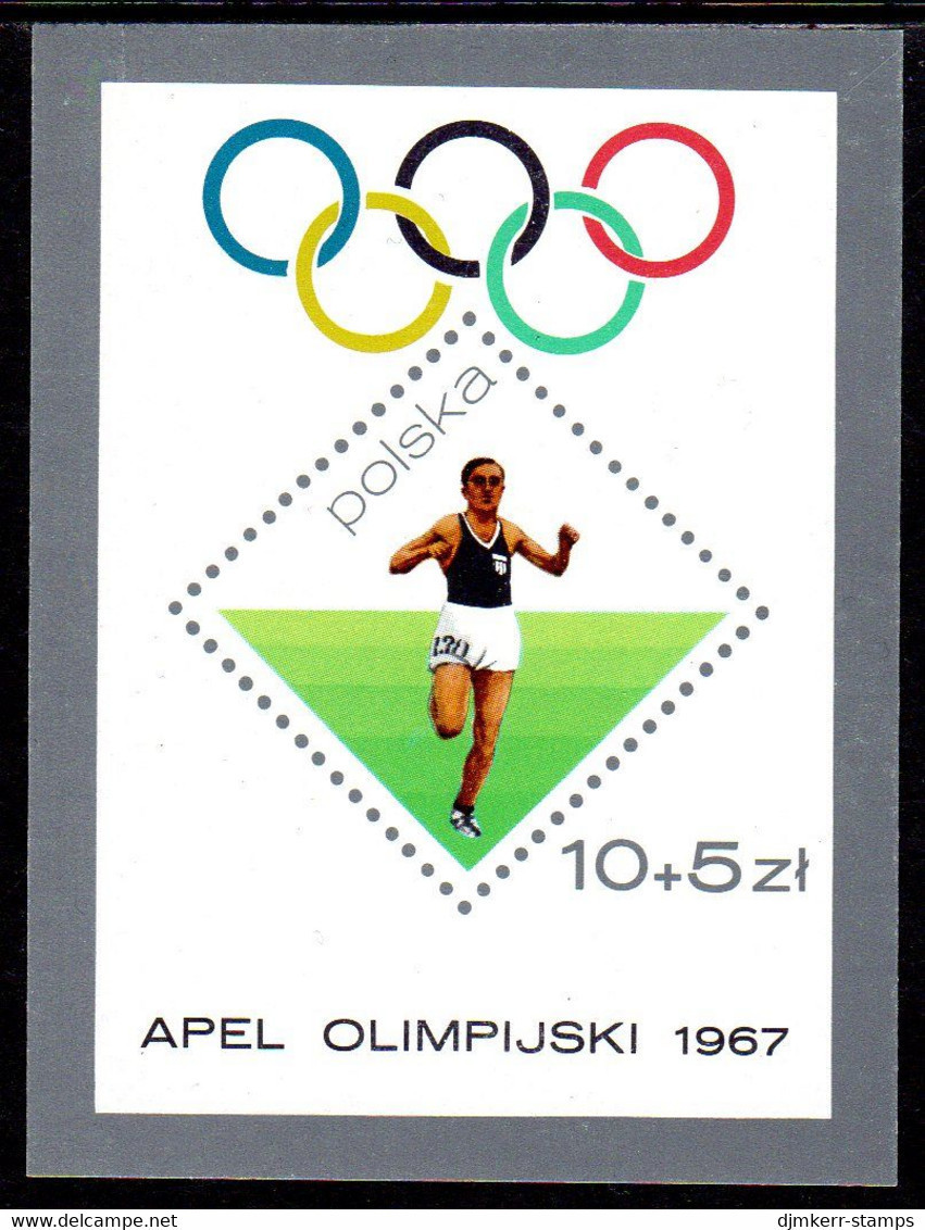 POLAND 1967 Olympic Games Block MNH / **  Michel Block 40 - Blocks & Kleinbögen