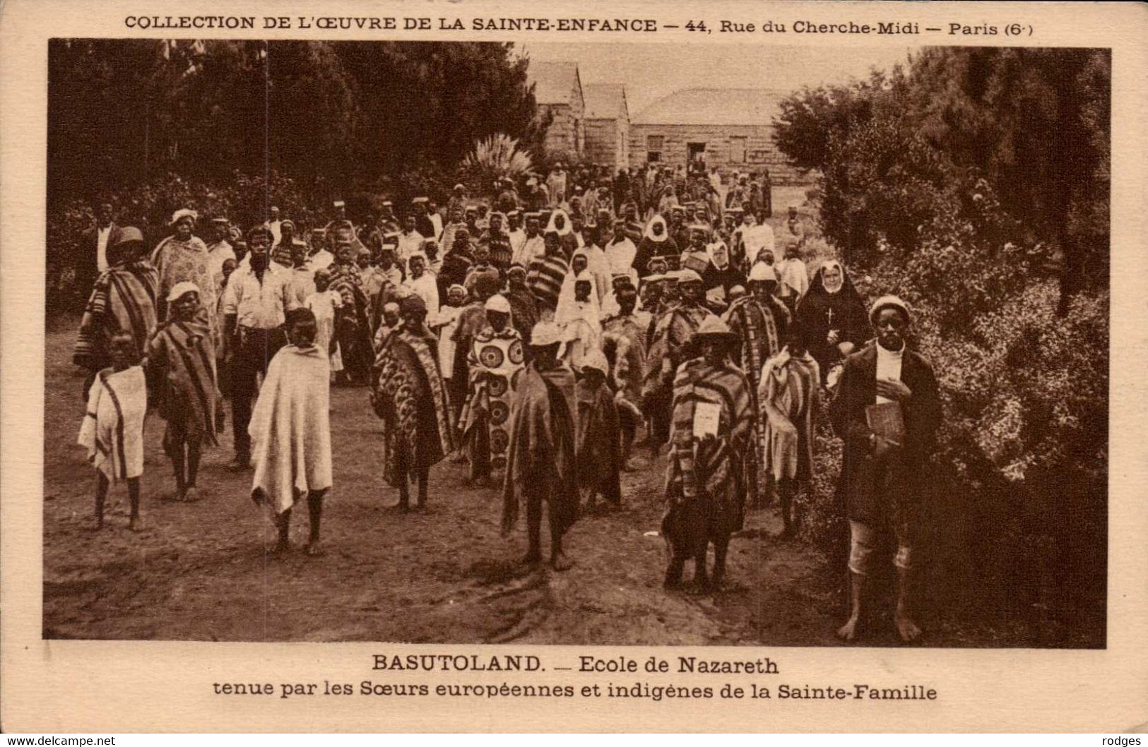 AFRIQUE , Cpa BASUTOLAND , Ecole De Nazareth Tenue Par Les Soeurs Européennes Et Indigènes De La Sainte Famille (30661) - Lesotho