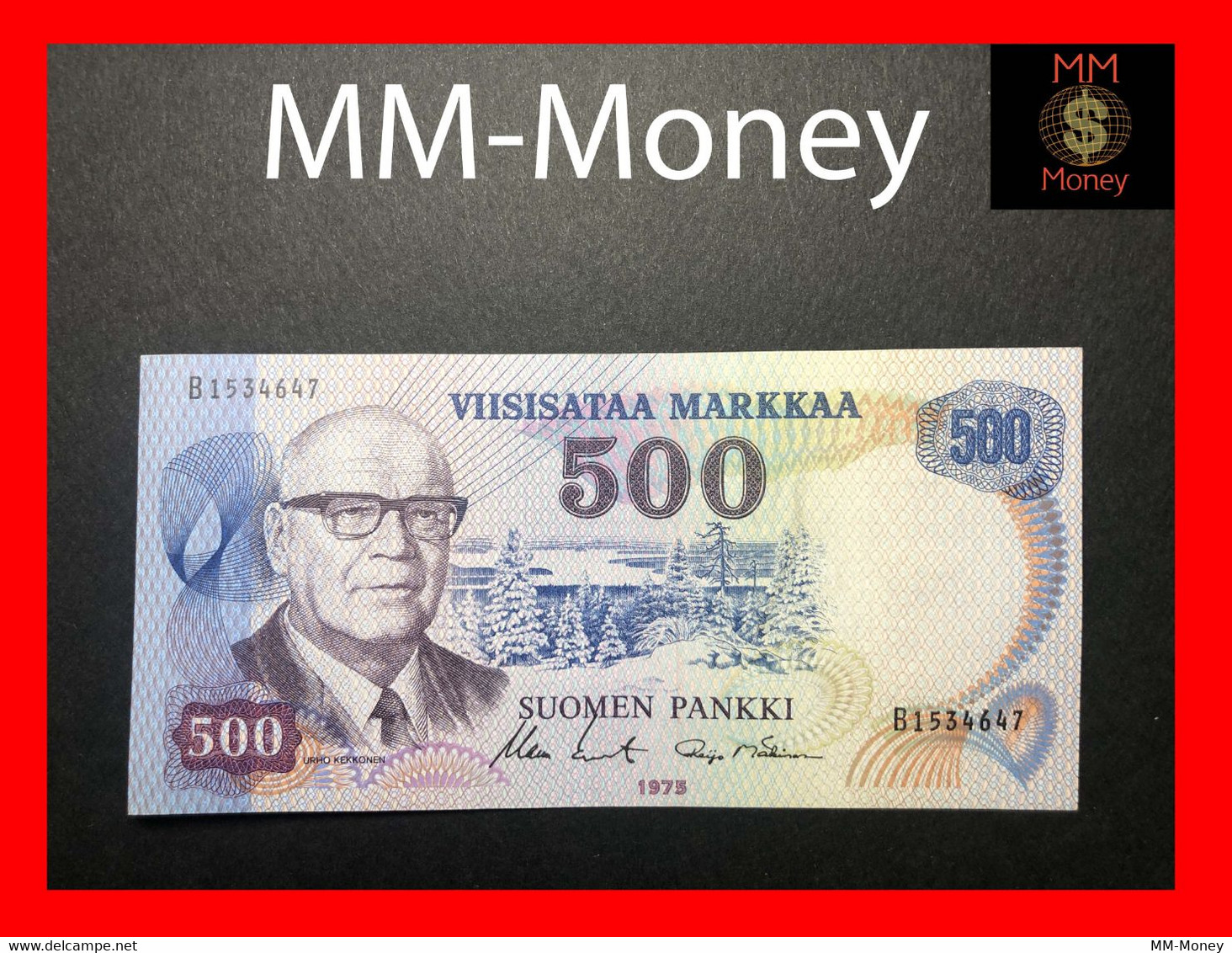 Finland  500  Markkaa 1975  P. 110   "very Rare"    XF   [MM-Money] - Finlandia