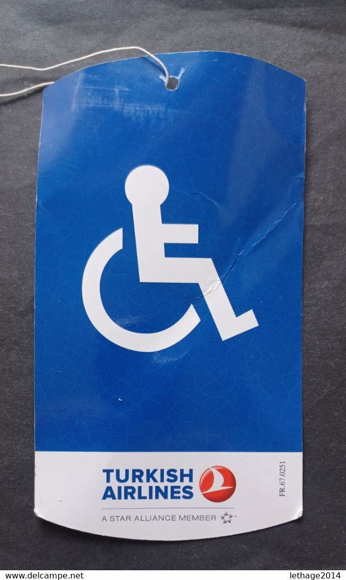 TURKISH AIRLINES DISABLED ASSISTANCE LABEL FOR SUITCASE - Baggage Labels & Tags