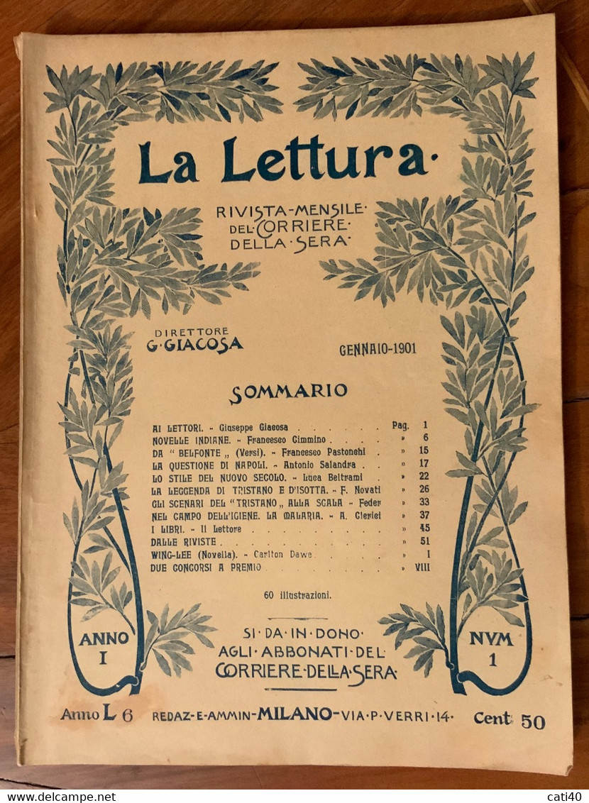 LA LETTURA - RIVISTA DEL CORRIERE DELLA SERA  - GENNAIO 1901 - ANNO I - NUMERO 1  - CON  PUBBLICITA' ADVERTISING - Fashion