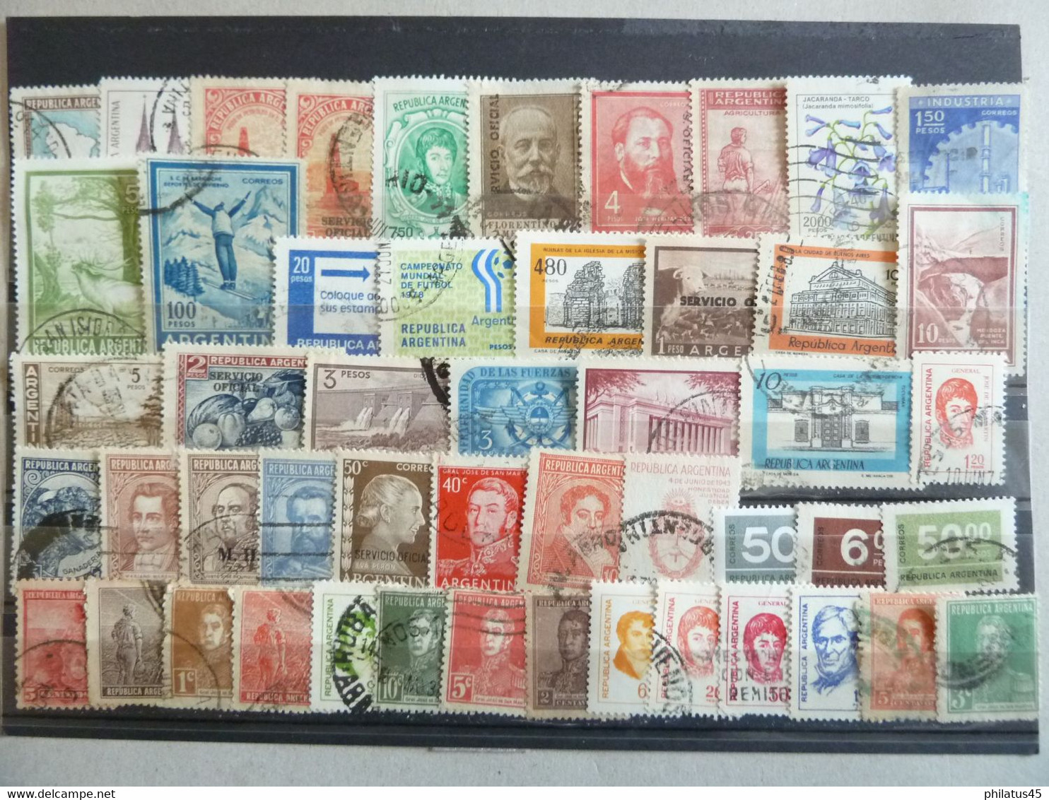 ARGENTINE LOT DE 50 TP OBLITERES TOUS DIFFERENTS - Collezioni & Lotti