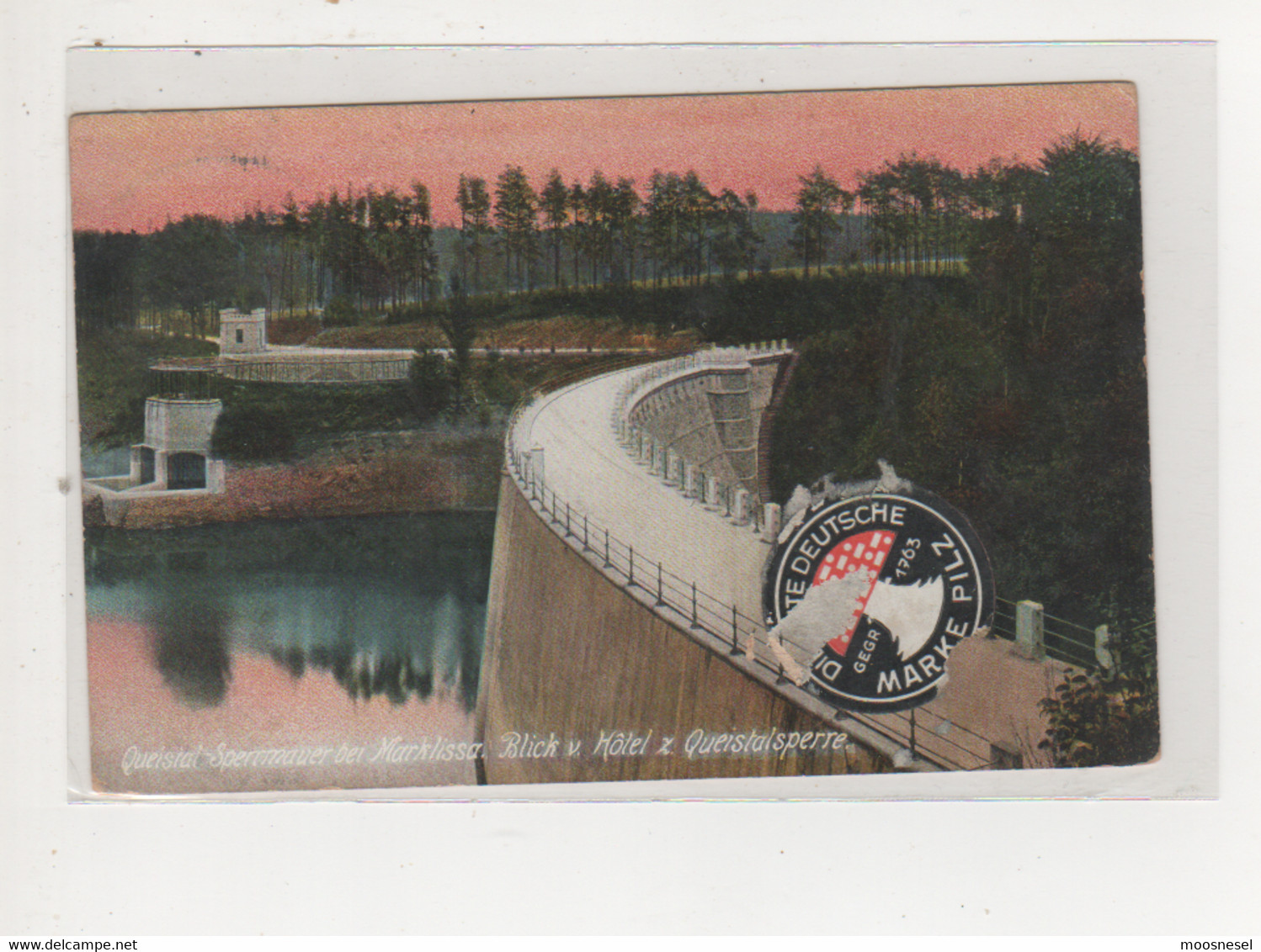 Antike Postkarte  QUEISTAL-SPERRMAUER BEI MARKLISSA BLICK V. HOTEL Z. QUEISTALSPERRE - Schlesien