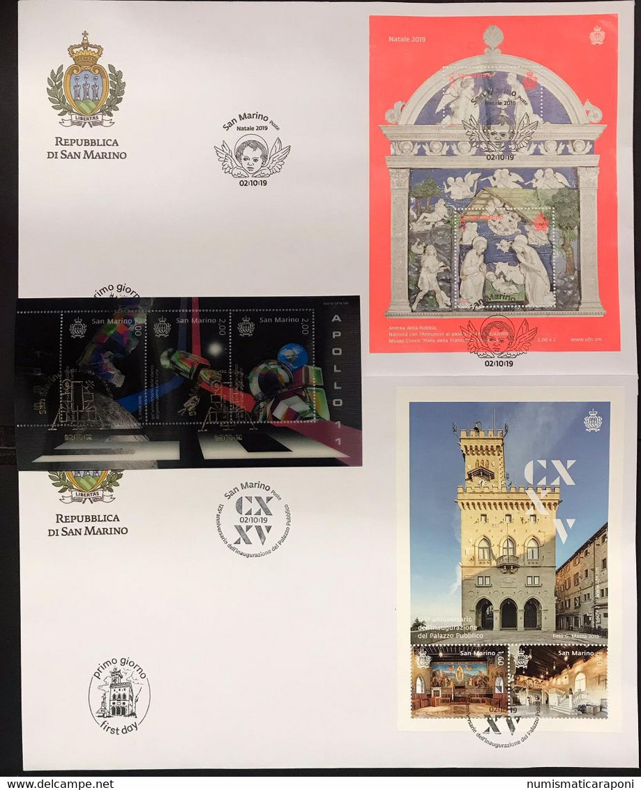 San Marino 2019 Annata Completa Su 16 Buste Primo Giorno - Briefe U. Dokumente