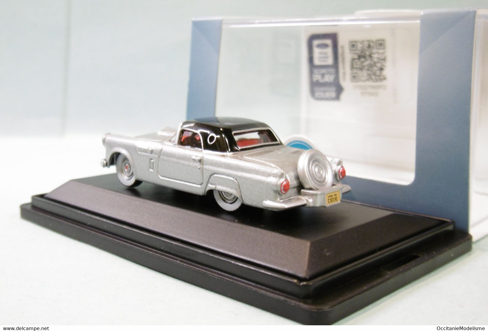 Oxford - FORD THUNDERBIRD 1956 Gris Métallisé Voiture US Neuf HO 1/87 - Véhicules Routiers