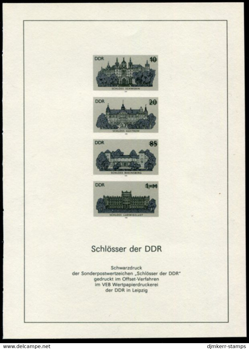 DDR 1986 Castles Official Black Print. MNH / **.  As Michel 3032-35 - Nuovi