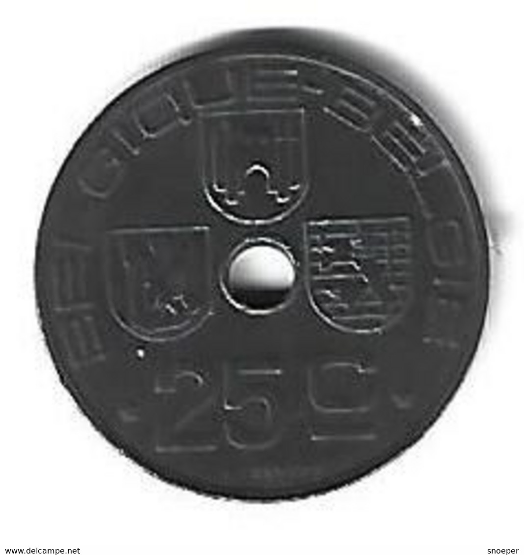 Belguim Leopold III 25 Centimes 1942 Dutch - 25 Cent