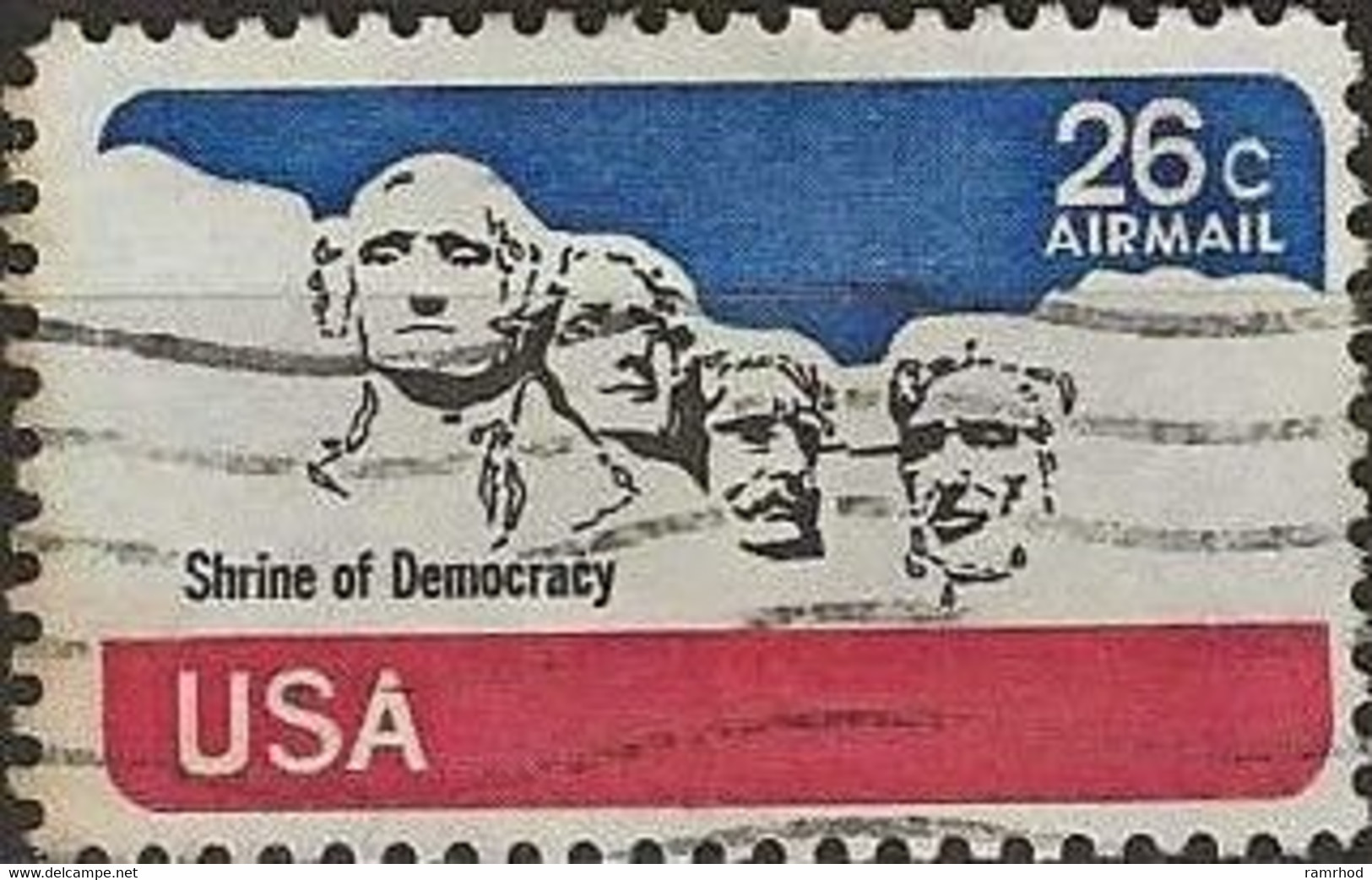 USA 1974 Air. Mount Rushmore National Memorial - 26c. - Black, Blue And Red FU - 3a. 1961-… Usati