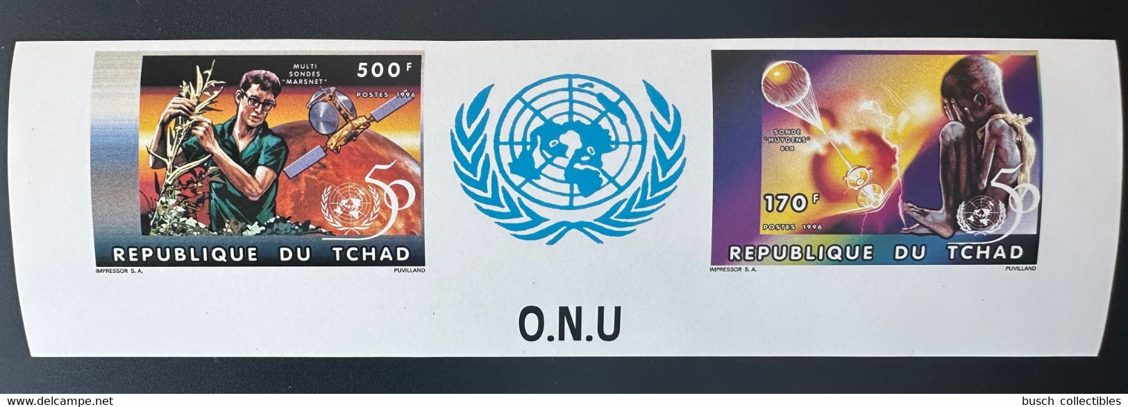 Tchad Chad Tschad 1996 Mi. 1357a - 1358a B IMPERF ND United Nations Unies Vereinte Nationen UNO ONU UN 50 Ans Years - UNO