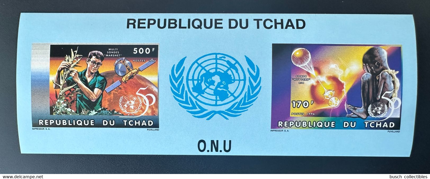 Tchad Chad Tschad 1996 Mi. Bl. 256 B IMPERF ND United Nations Unies Vereinte Nationen UNO ONU UN 50 Ans Years Jahre - Tchad (1960-...)