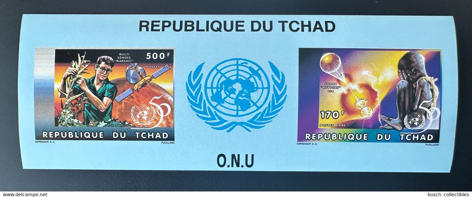Tchad Chad Tschad 1996 Mi. Bl. 256 B IMPERF ND United Nations Unies Vereinte Nationen UNO ONU UN 50 Ans Years Jahre - VN