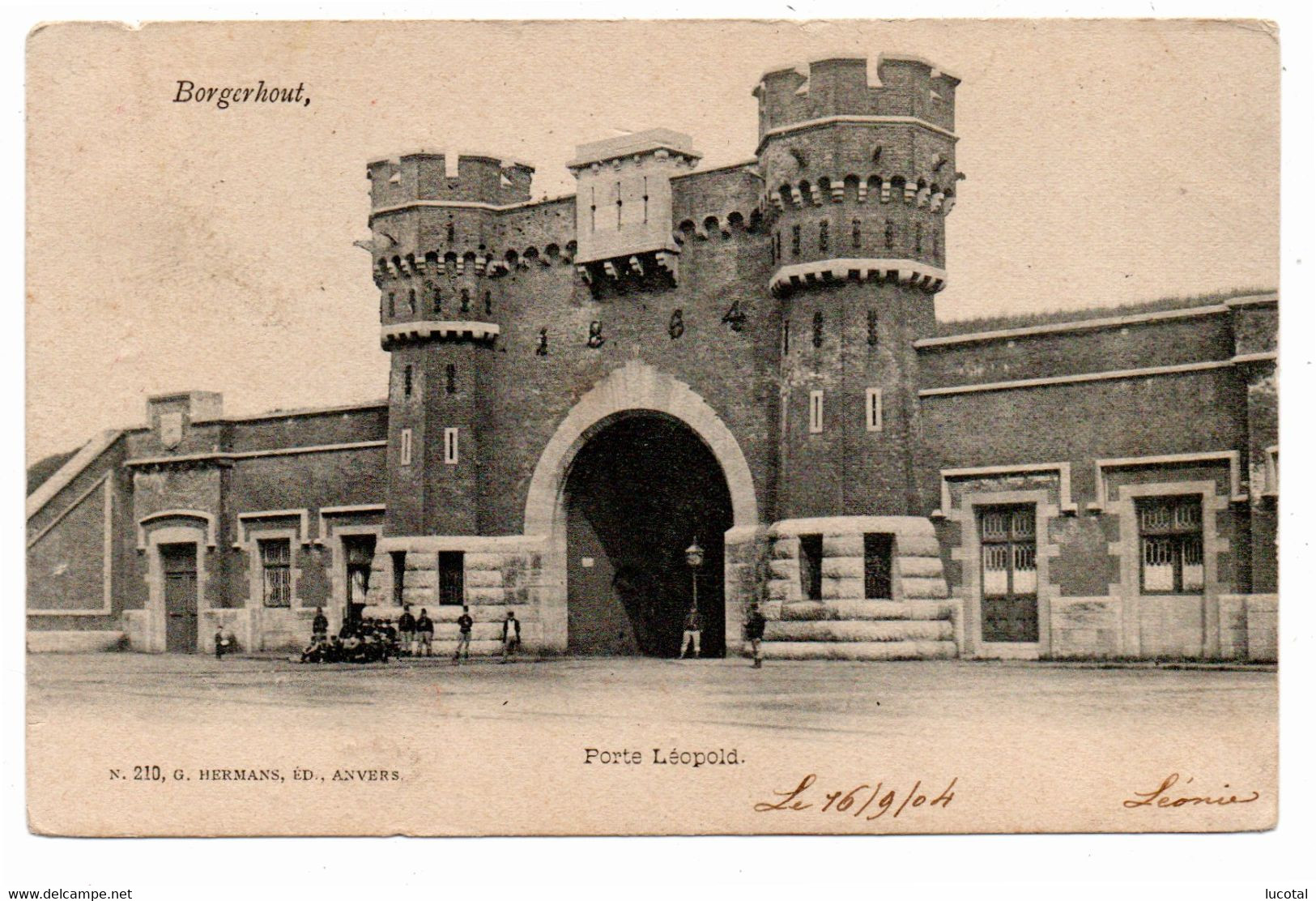 Borgerhout - Leopold Poort - 1904 - Uitgever G. Hermans Nr 210 - Hemiksem