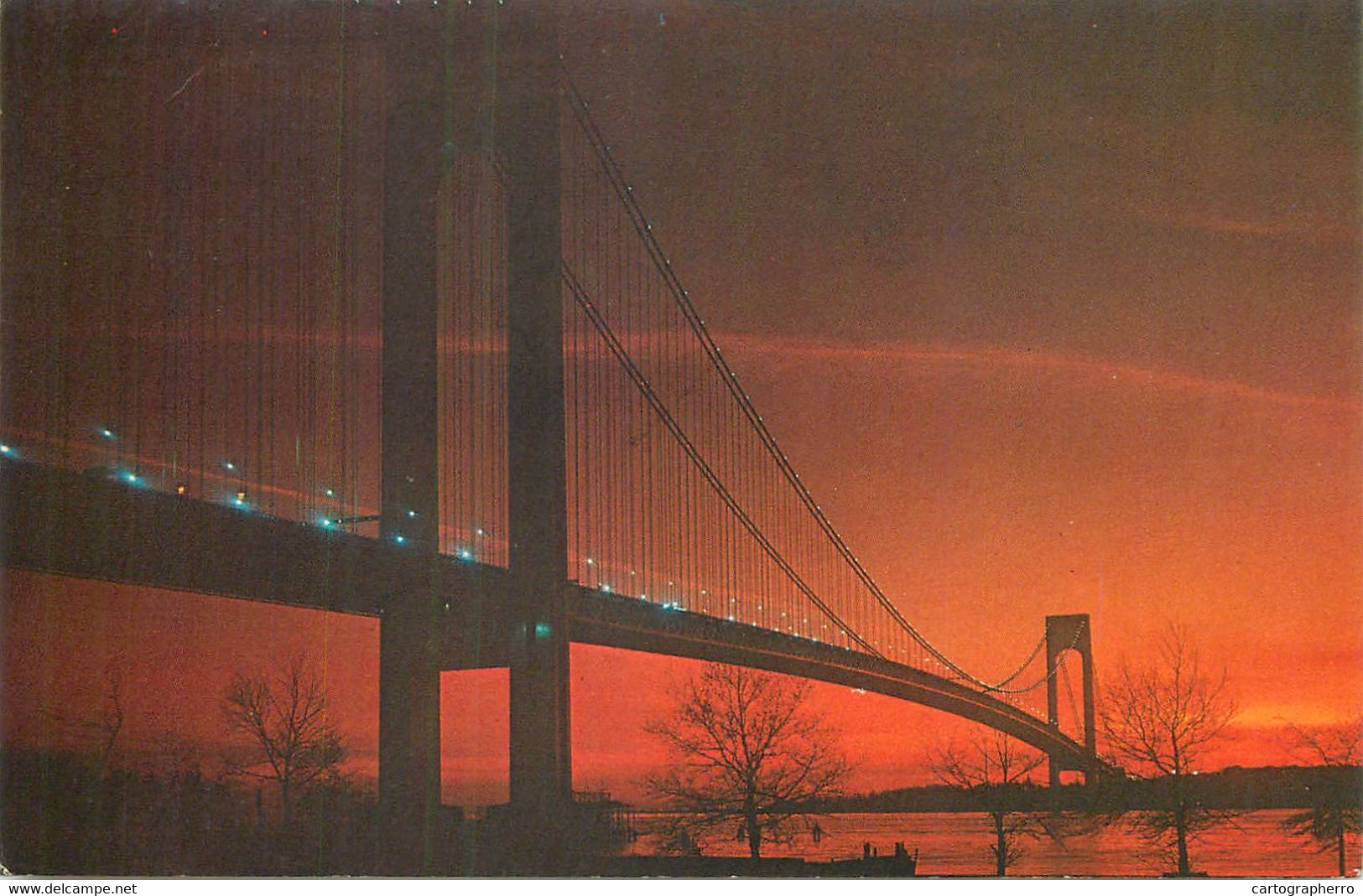 Postcard USA NY The Verrazano Narrows Bridge 1964 - Brücken Und Tunnel