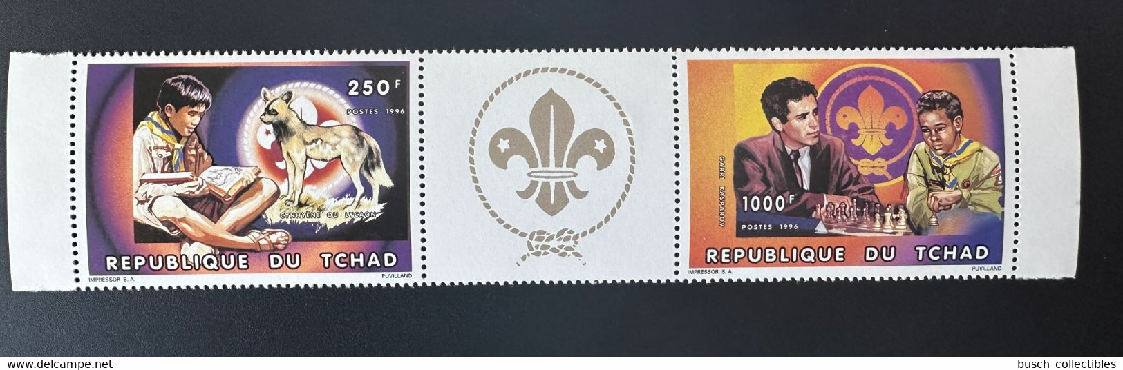 Tchad Chad Tschad 1996 Mi. 1361a - 1362a A Jamboree Faune Scoutisme Scouts Pfadfinder Chess Echecs Schach Kasparov Fauna - Unused Stamps