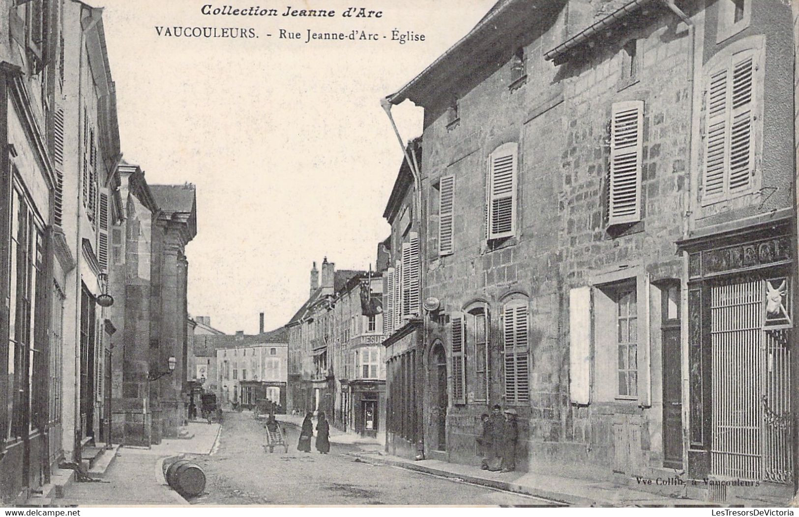 FRANCE - 55 - VAUCOULEURS - Rue Jeanne D'Arc Et église - Carte Postale Ancienne - Altri & Non Classificati