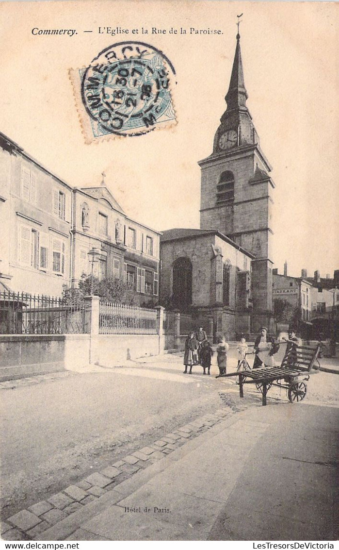 FRANCE - 55 - COMMERCY - L'église Et La Rue De La Paroisse - Carte Postale Ancienne - Commercy