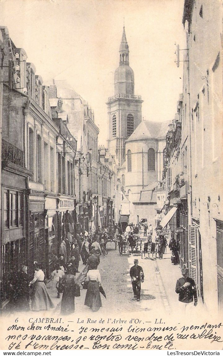 FRANCE - 59 - CAMBRAI - La Rue De L'arbre D'Or - LL - Carte Postale Ancienne - Cambrai