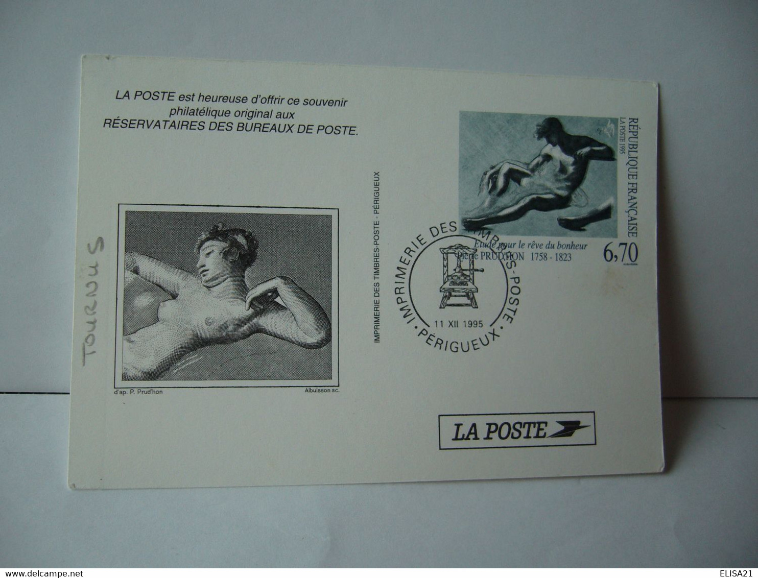 LA POSTE EST HEUREUSE D'OFFRIR CE SOUVENIR PHILATELIQUE ORIGINAL AUX RESERVATAIRES DES BUREAUX DE POSTE CPA 1995 - Poste & Facteurs