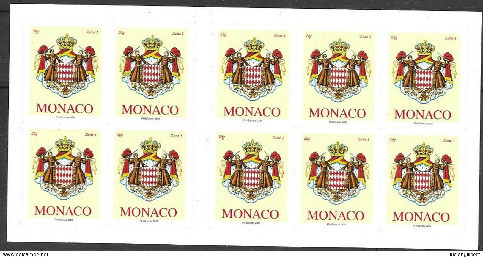 MONACO  -  CARNET N° 16   -  TIMBRES PERMANENTS - ARMOIERIE    -  2009  -  NEUF - Carnets