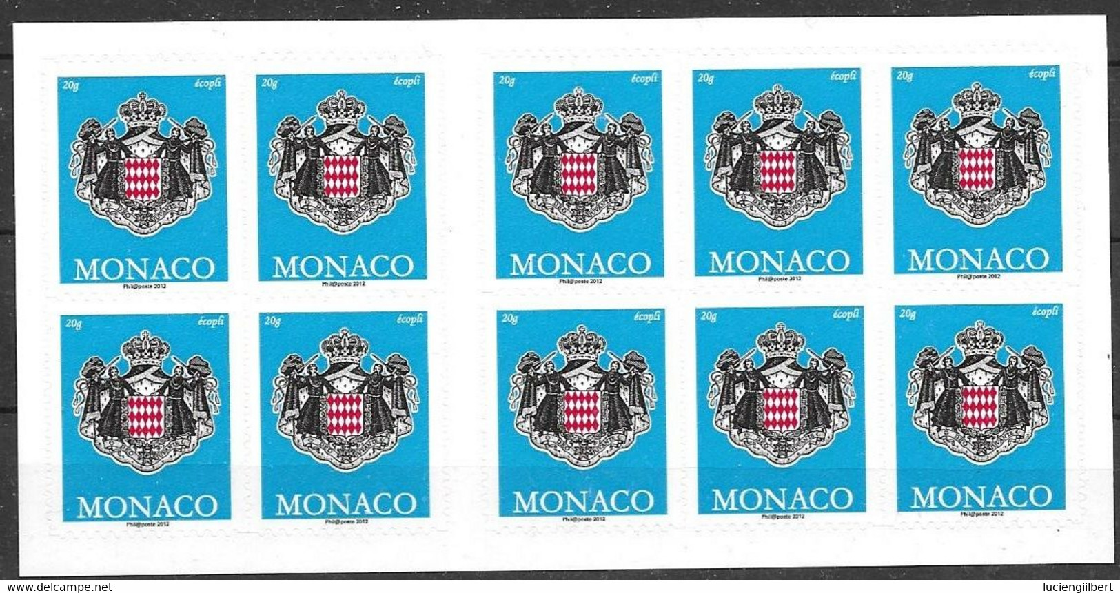 MONACO  -  CARNET N° 17   -  TIMBRES PERMANENTS - ARMOIERIE    -  2012  -  NEUF - Postzegelboekjes