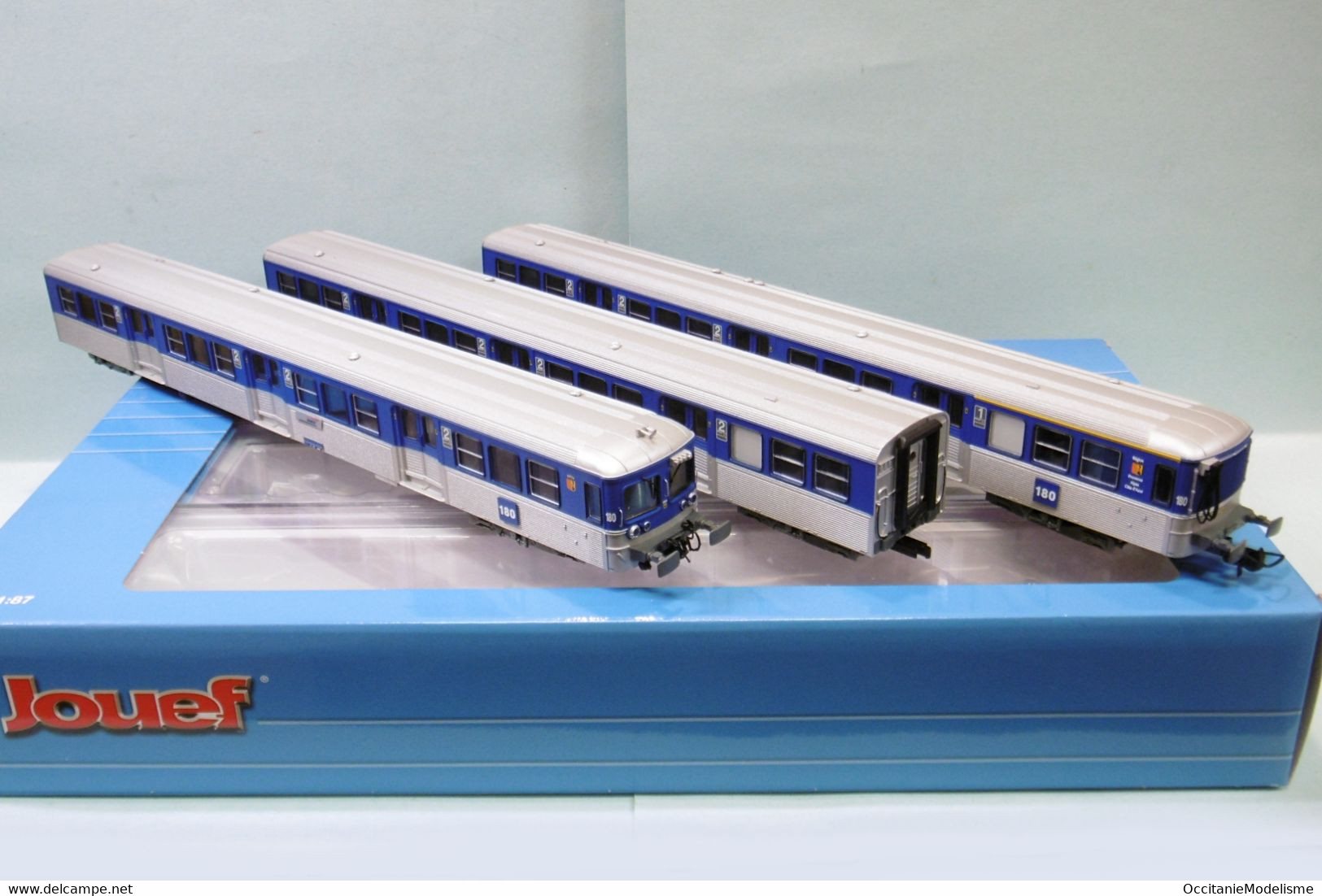 Jouef - Coffret 3 VOITURES RIO 82 Livrée PACA Provence Alpes Côte D'Azur ép. V SNCF Réf. HJ4154 Neuf NBO HO 1/87 - Voitures Voyageurs