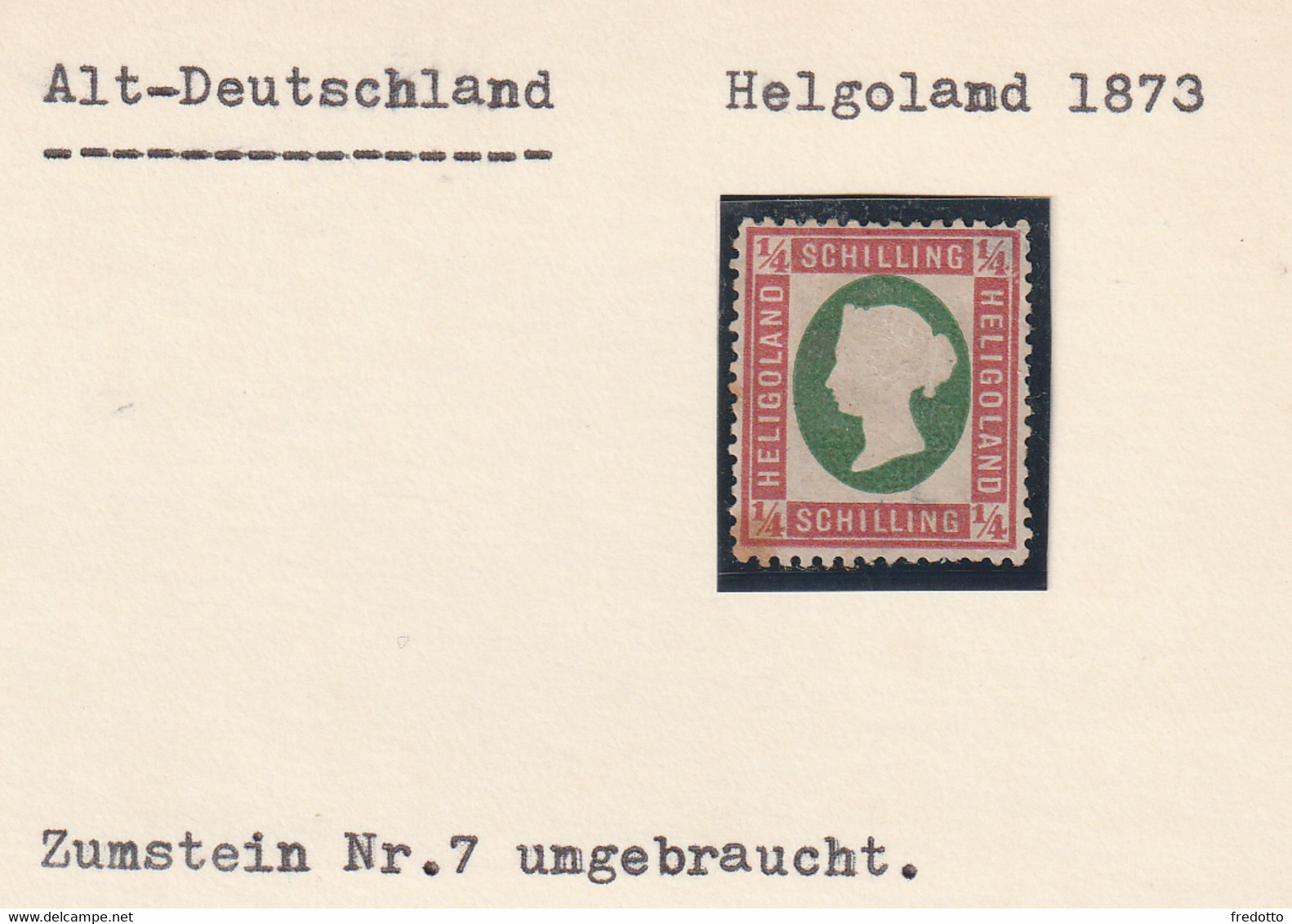 Briefmarke  Ungebraucht  Mit Falz *- Helgoland 1873 - Heligoland