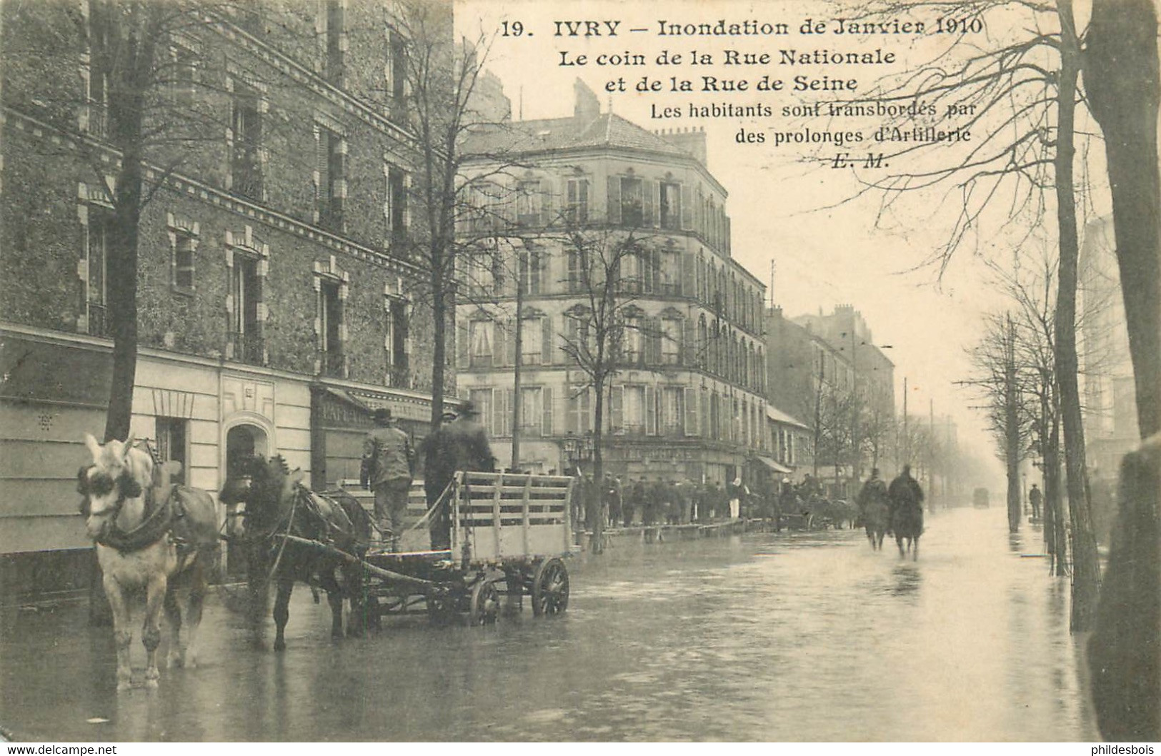 VAL DE MARNE  IVRY SUR SEINE Inondation 1910 Rue Nationale Et Rue De La Seine - Ivry Sur Seine