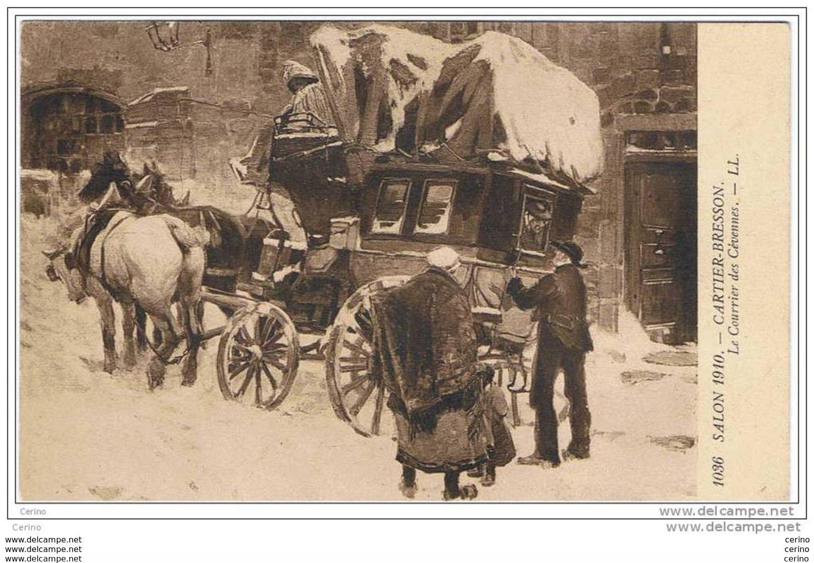 SALON  1910:  LE  COURRIER  DES  CEVENNES  -  CARTIER - BRESSON  -  POUR  L' ITALIE  -  FP - Poste & Facteurs