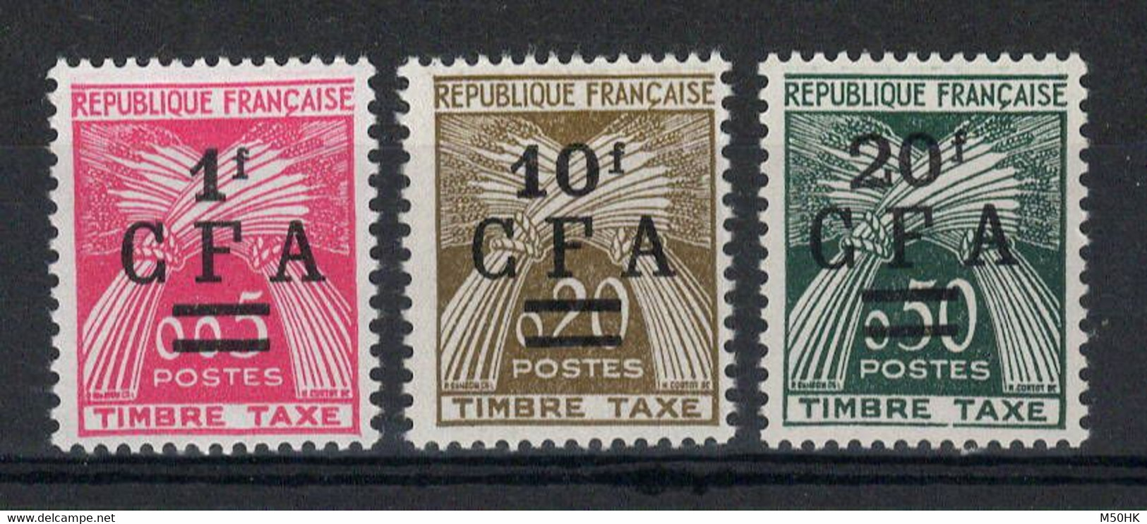 Reunion CFA - YV Taxe 45 à 47 N** MNH Luxe , Gerbes , Cote 37 Euros - Timbres-taxe