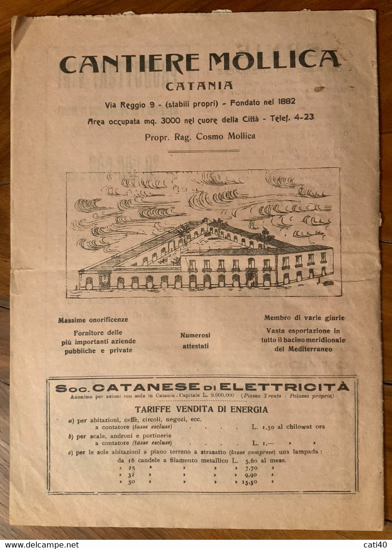 SICILIA INDUSTRIALE ED  AGRICOLA - RIVISTA DELLA RINASCITA ECONOMICA DELL'ISOLA - CATANIA 25 LUGLIO 1925 - 20 Pag. - Testi Scientifici